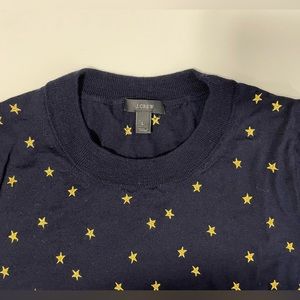 J. Crew Stitched Star Detail 100% Merino Wool Sweater